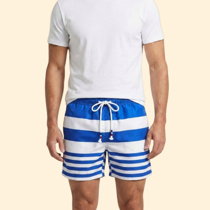Men’s Mid-Length Swim Shorts with Elastic Waist