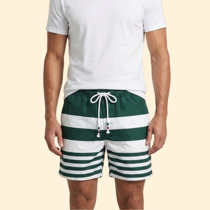 Men’s Mid-Length Swim Shorts with Elastic Waist