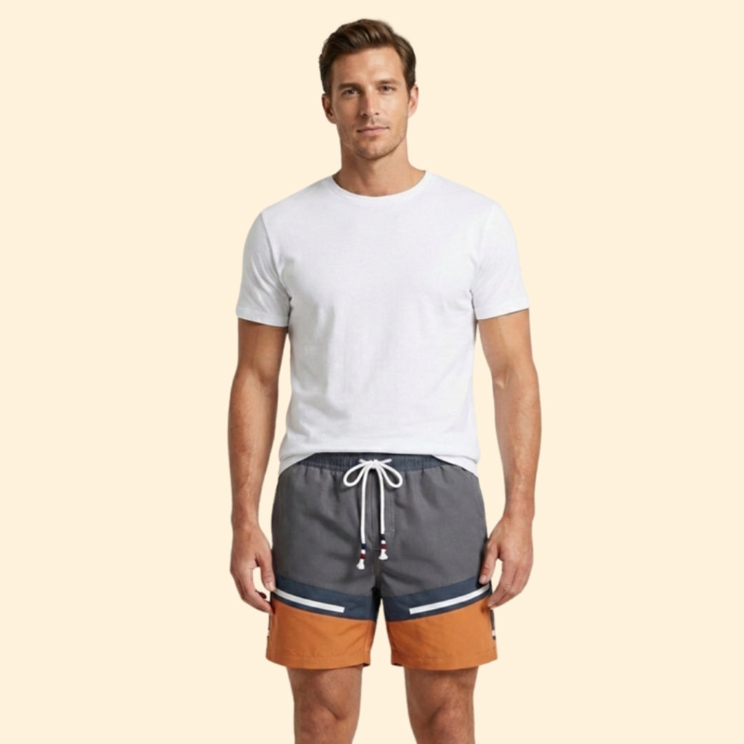 Men’s Mid-Length Swim Shorts with Elastic Waist