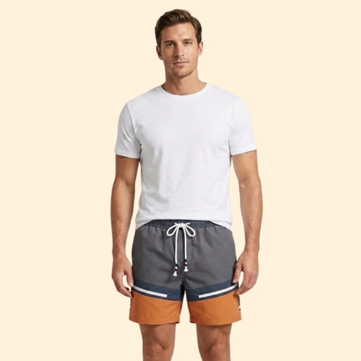 Men’s Mid-Length Swim Shorts with Elastic Waist