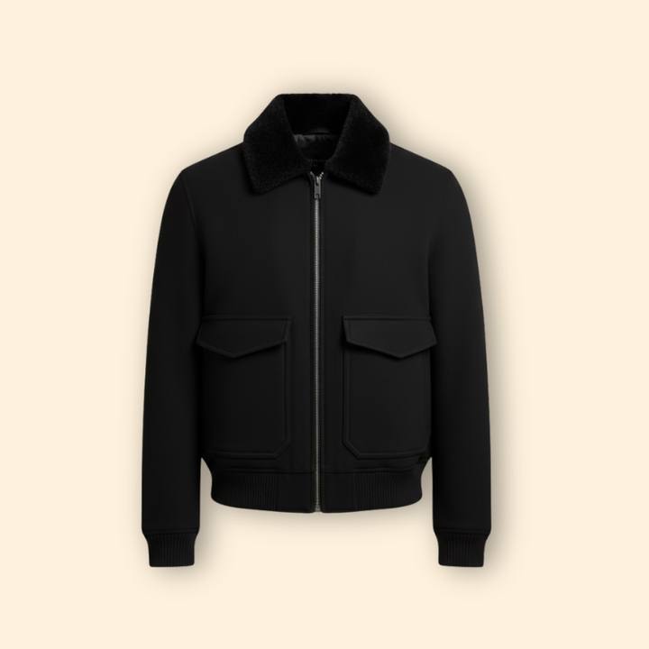 Men’s Bomber Jacket with Front Flap Pockets