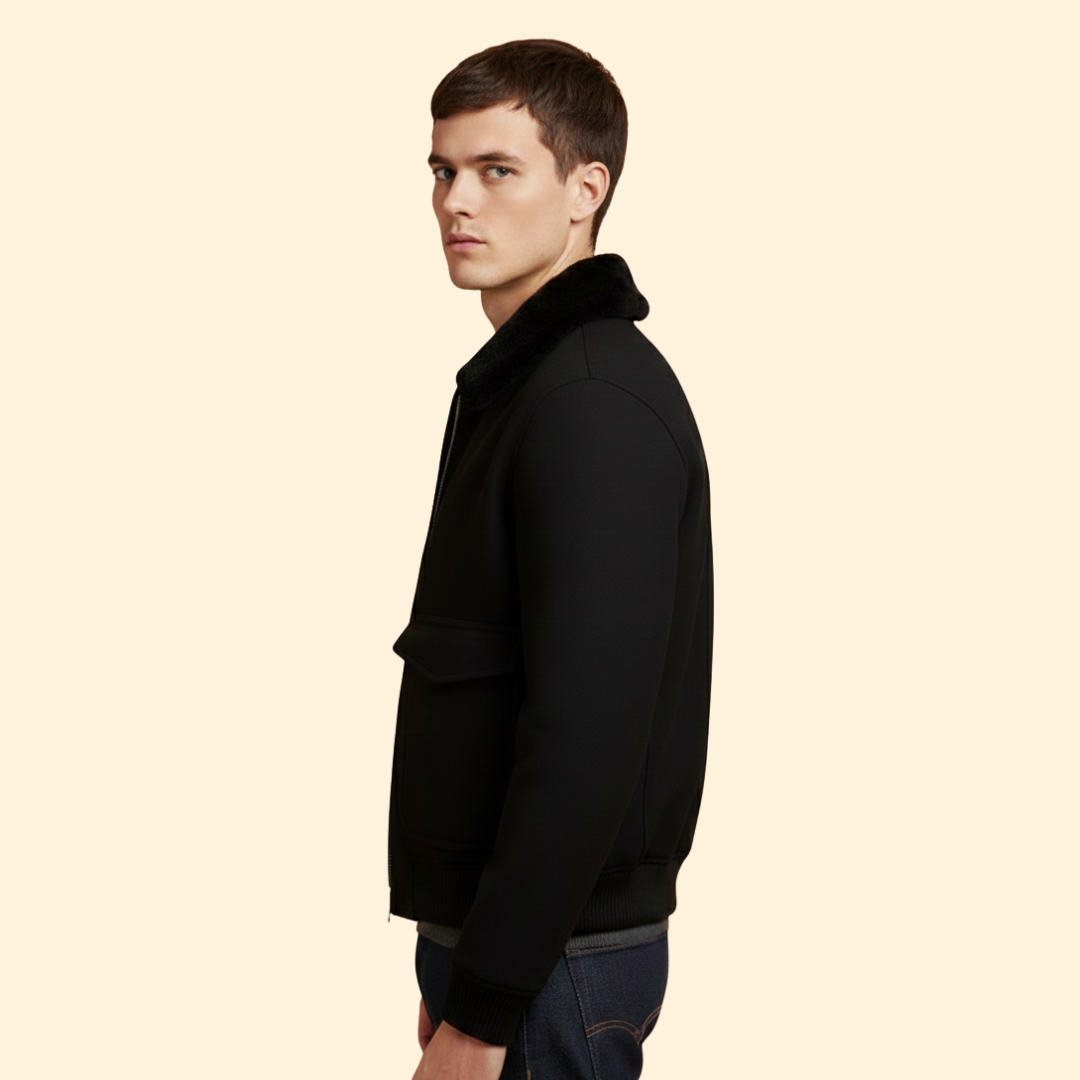 Men’s Bomber Jacket with Front Flap Pockets