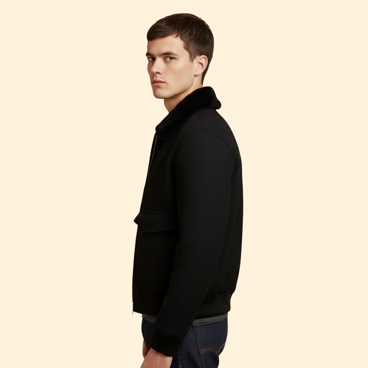 Men’s Bomber Jacket with Front Flap Pockets