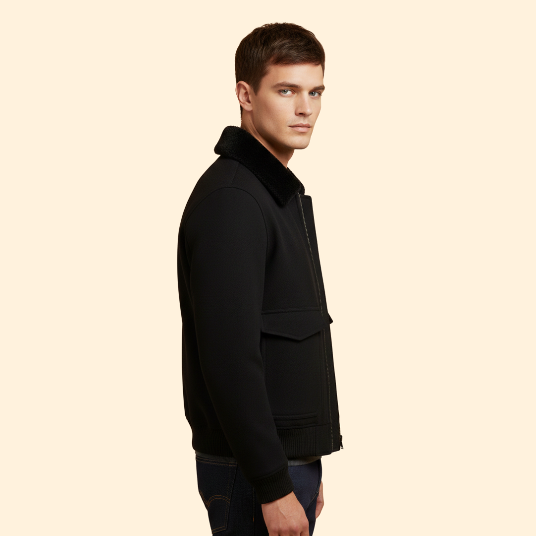 Men’s Bomber Jacket with Front Flap Pockets