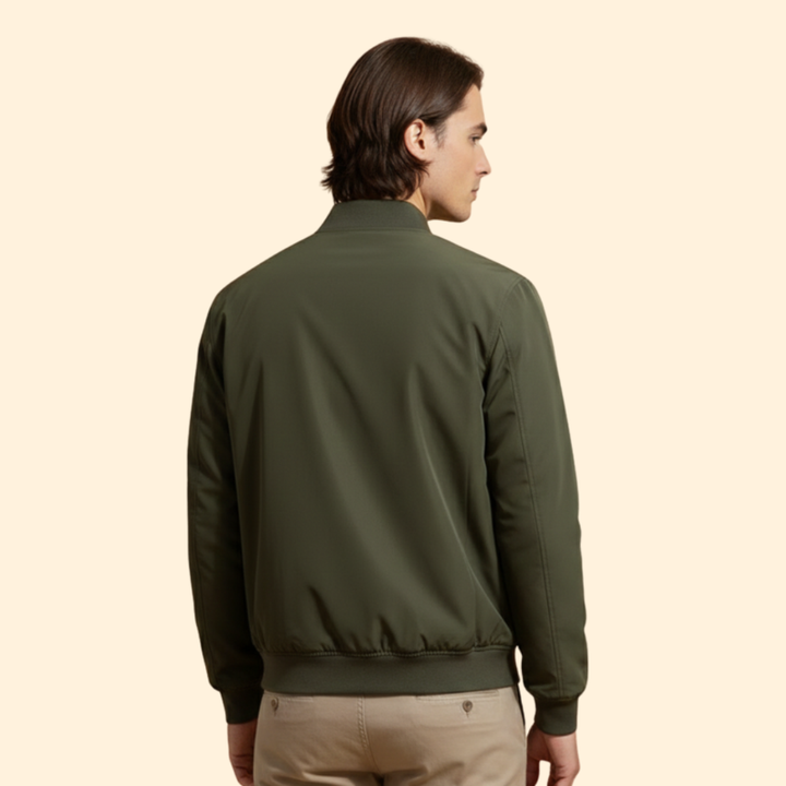 Men’s Bomber Jacket with Front Zipper