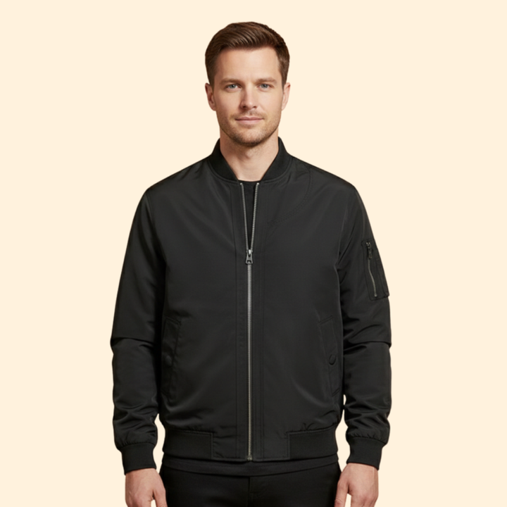 Men’s Bomber Jacket with Front Zipper