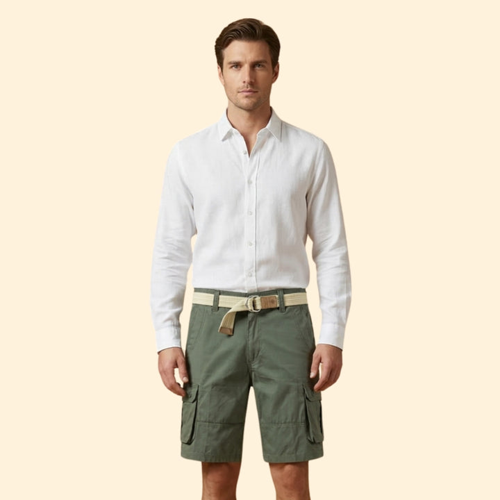 Men’s Outdoor Cargo Shorts with Belted Waist