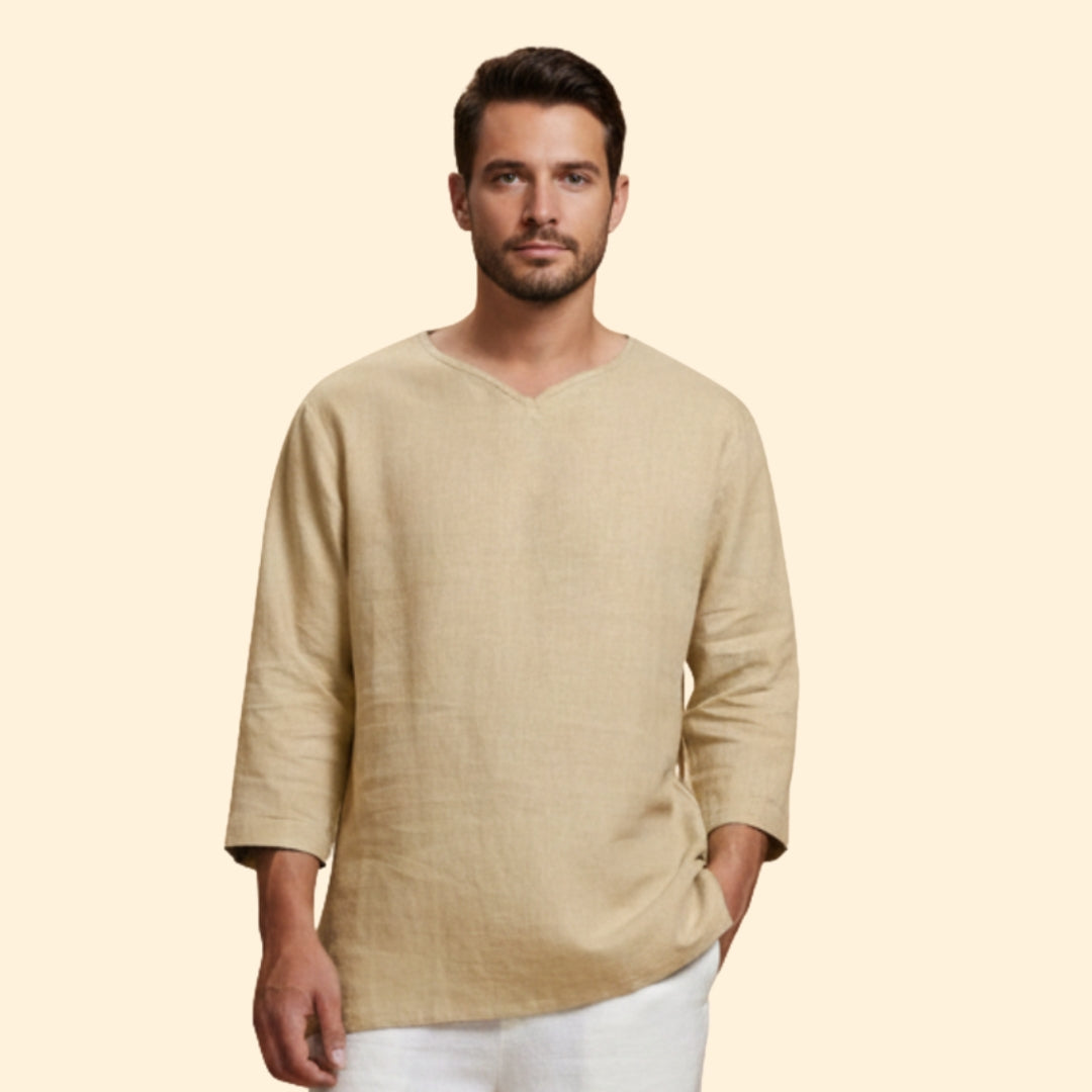 Men's Oversized Shirt with V-Neckline