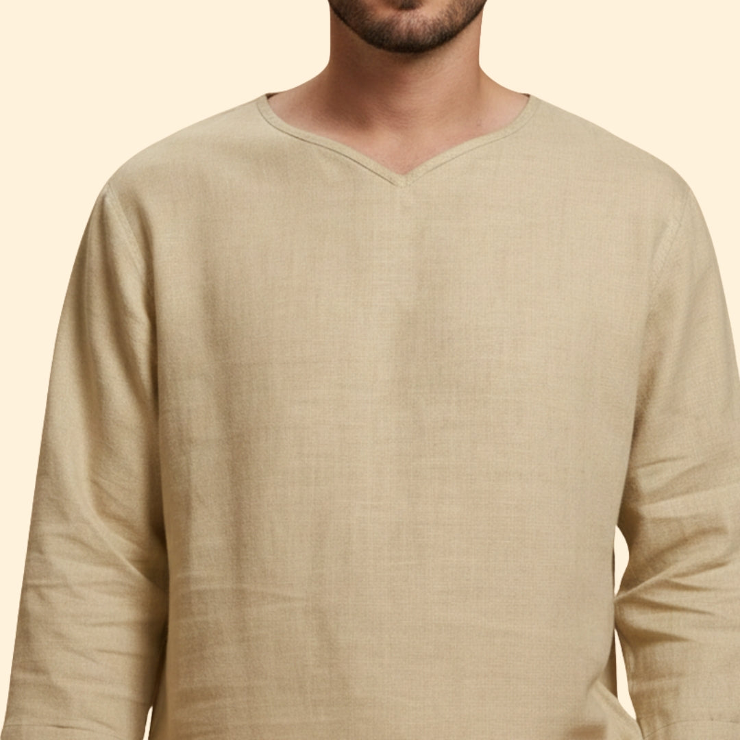 Men's Oversized Shirt with V-Neckline