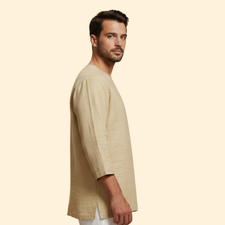 Men's Oversized Shirt with V-Neckline