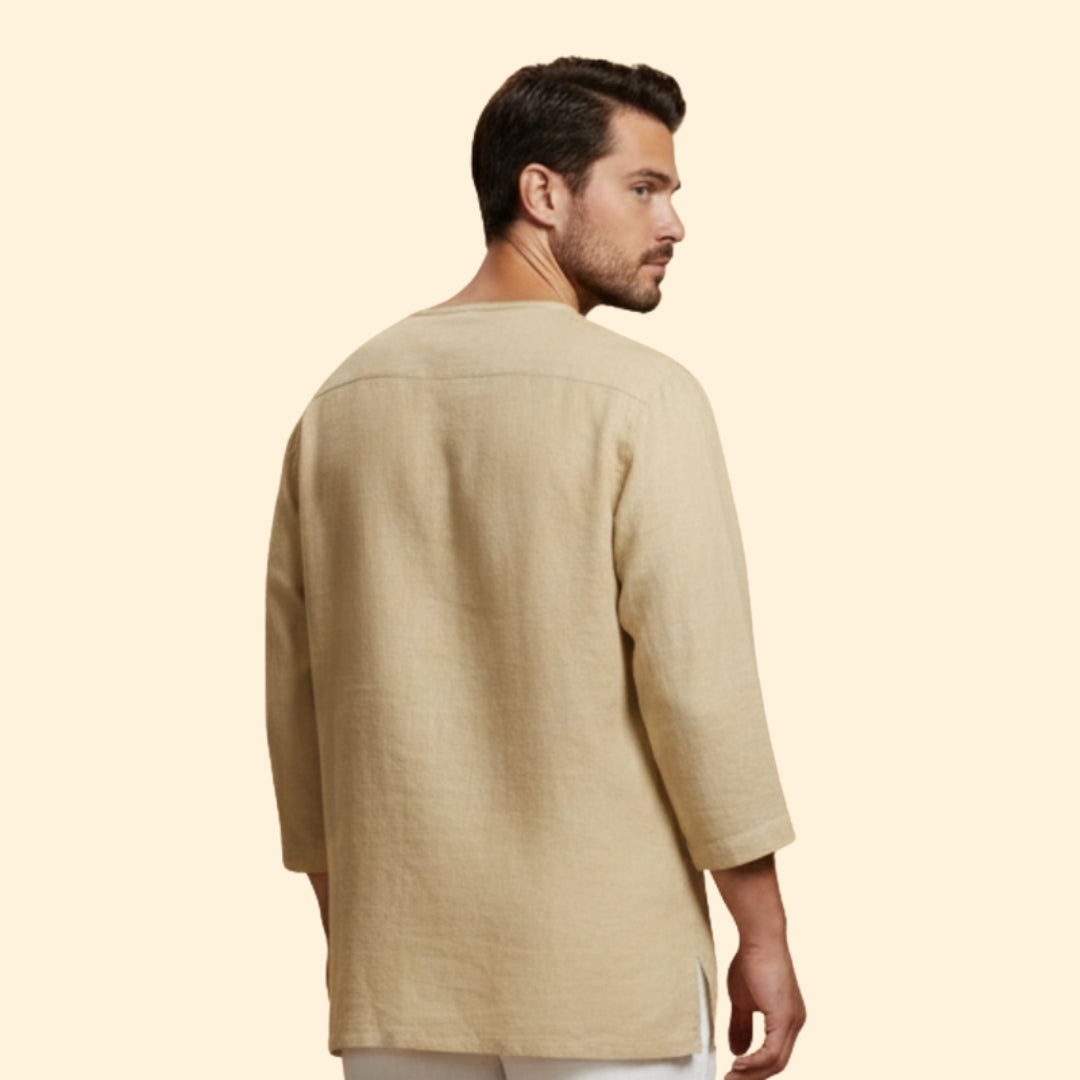 Men's Oversized Shirt with V-Neckline