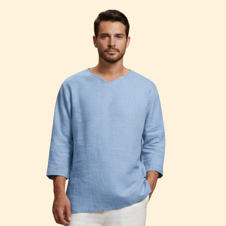 Men's Oversized Shirt with V-Neckline