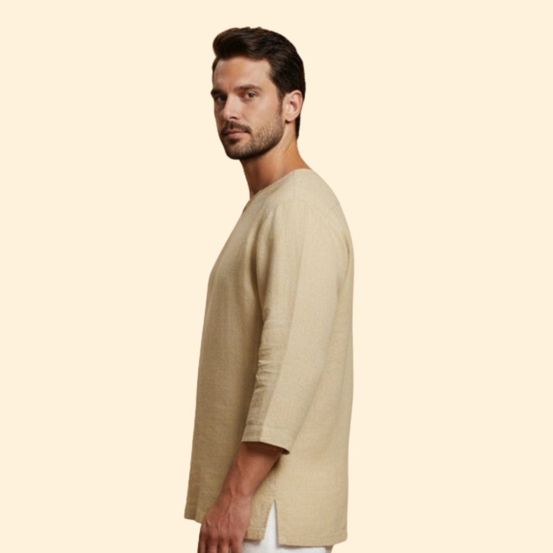Men's Oversized Shirt with V-Neckline