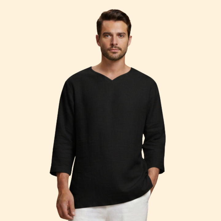 Men's Oversized Shirt with V-Neckline