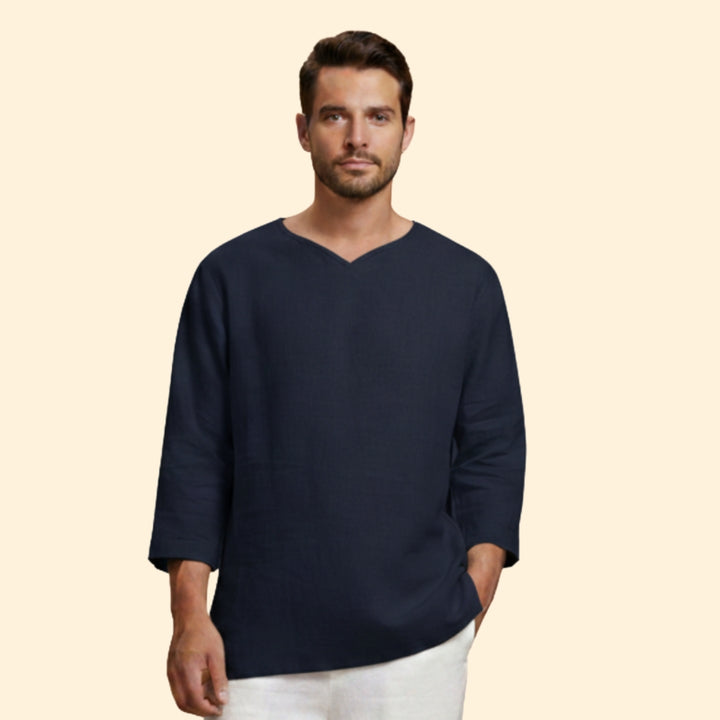 Men's Oversized Shirt with V-Neckline