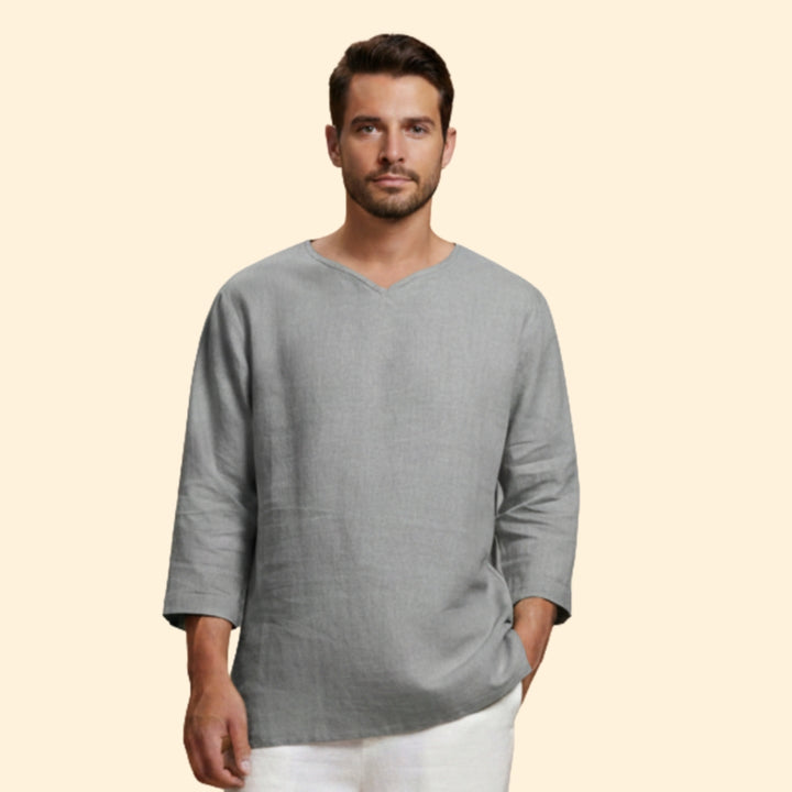Men's Oversized Shirt with V-Neckline