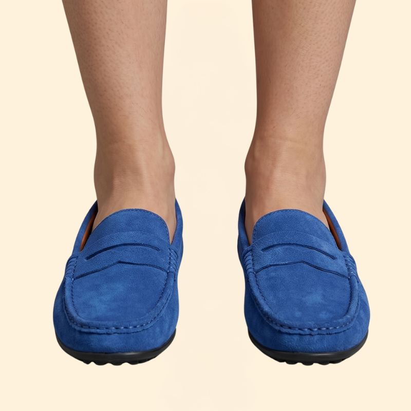 Men’s Penny Loafers with Suede Finish
