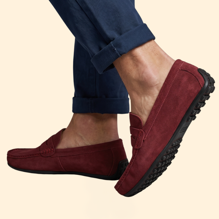Men’s Penny Loafers with Suede Finish