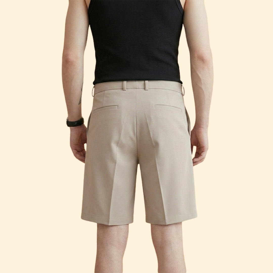 Men's Pleated Summer Shorts with Belt Loops