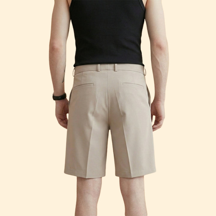 Men's Pleated Summer Shorts with Belt Loops
