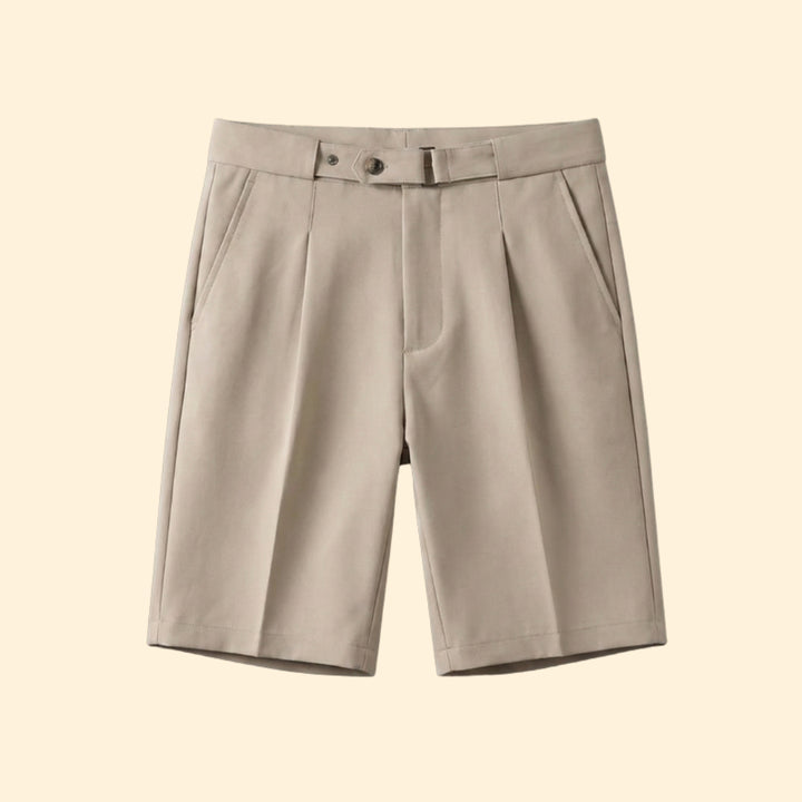 Men's Pleated Summer Shorts with Belt Loops