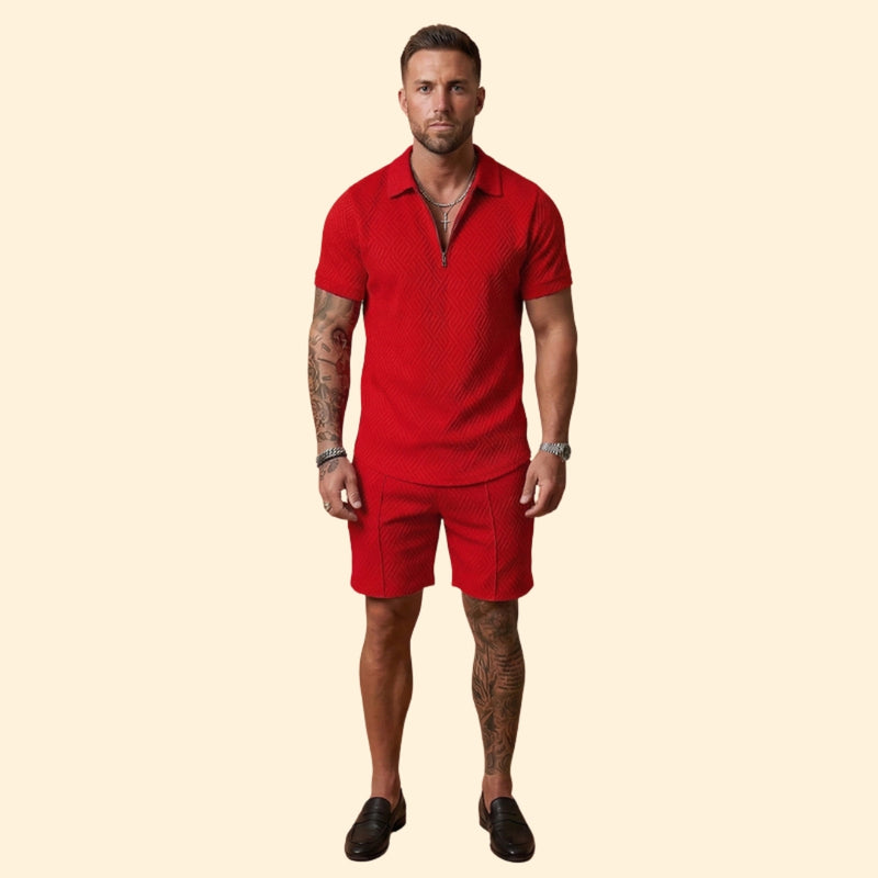 Men’s Polo Shirt and Casual Shorts Set