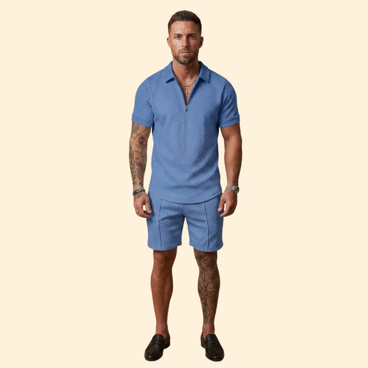 Men’s Polo Shirt and Casual Shorts Set