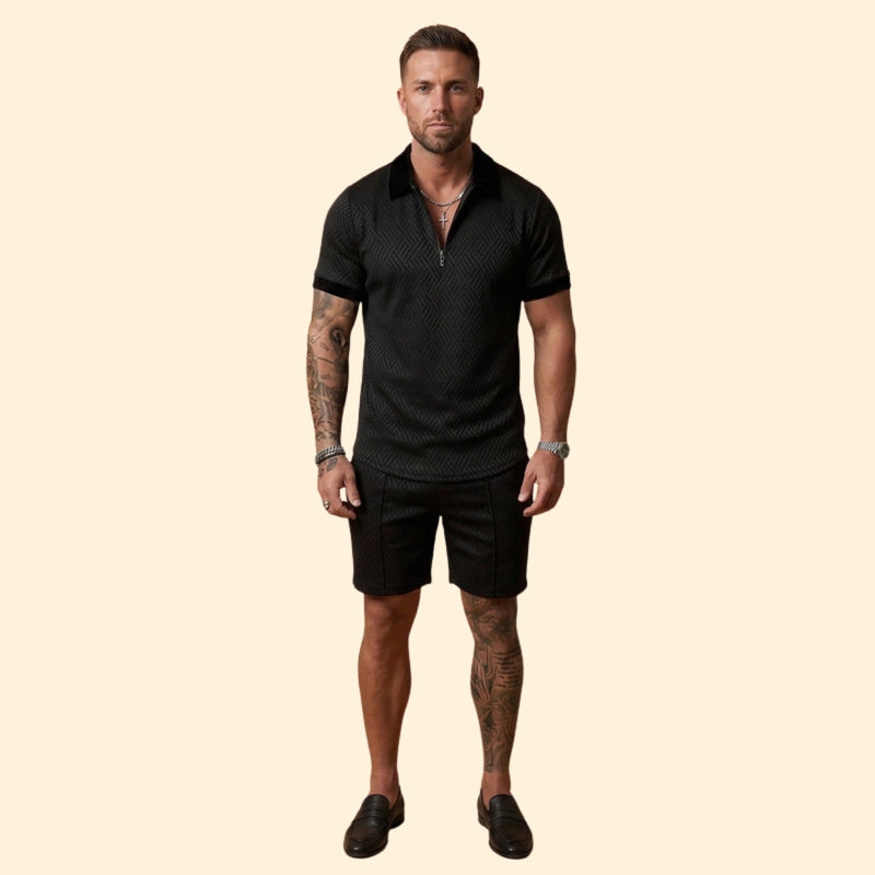 Men’s Polo Shirt and Casual Shorts Set