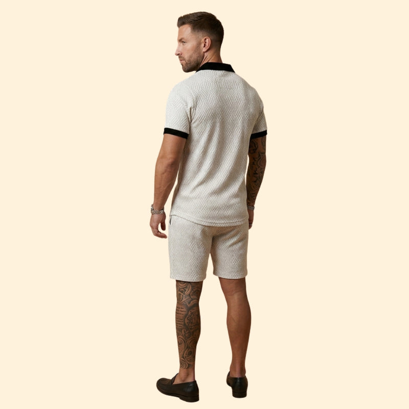 Men’s Polo Shirt and Casual Shorts Set