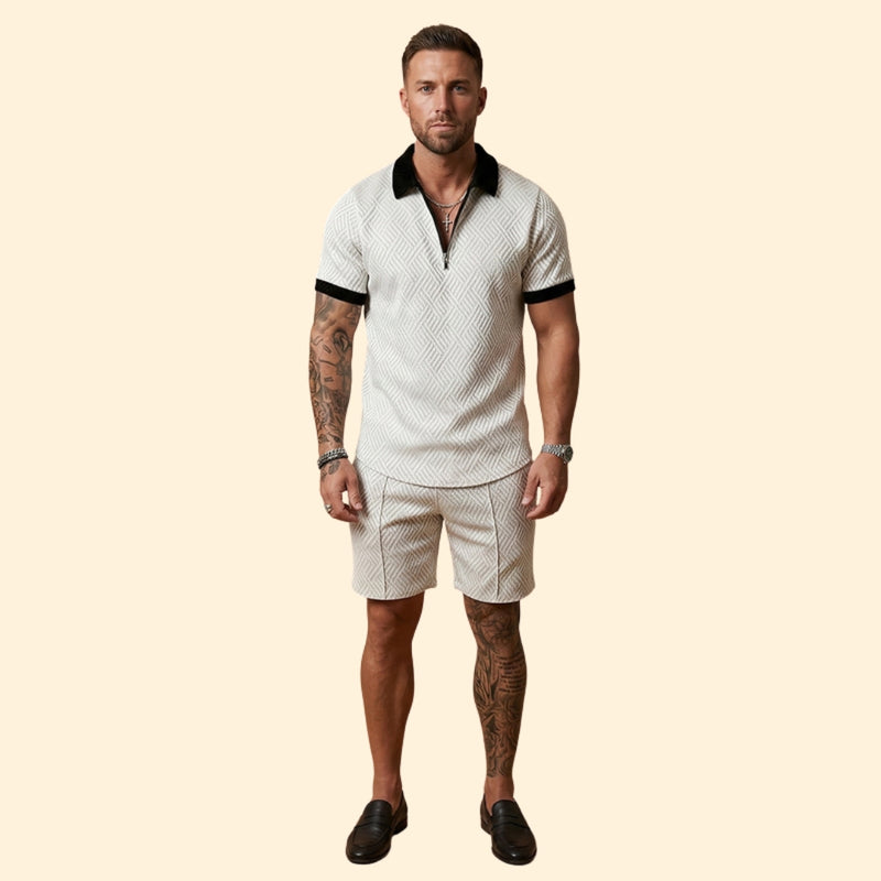 Men’s Polo Shirt and Casual Shorts Set