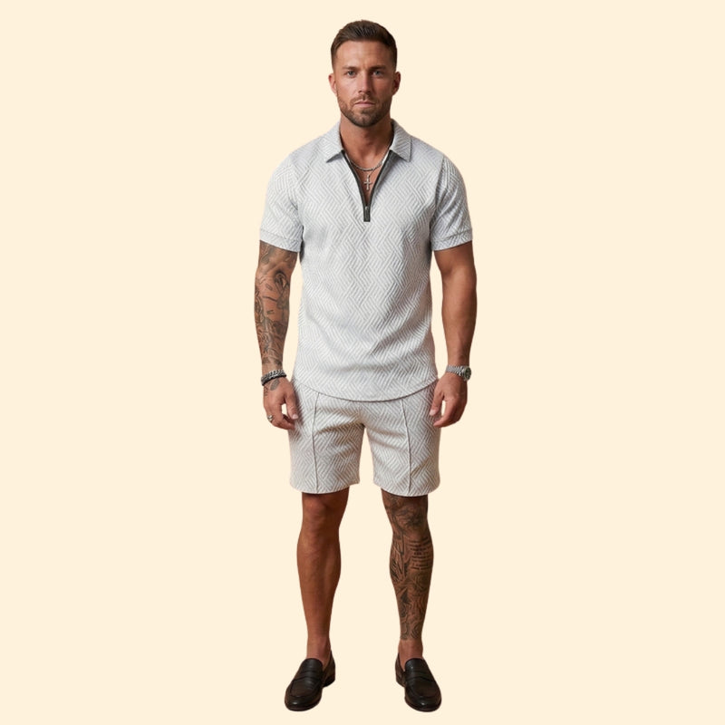 Men’s Polo Shirt and Casual Shorts Set