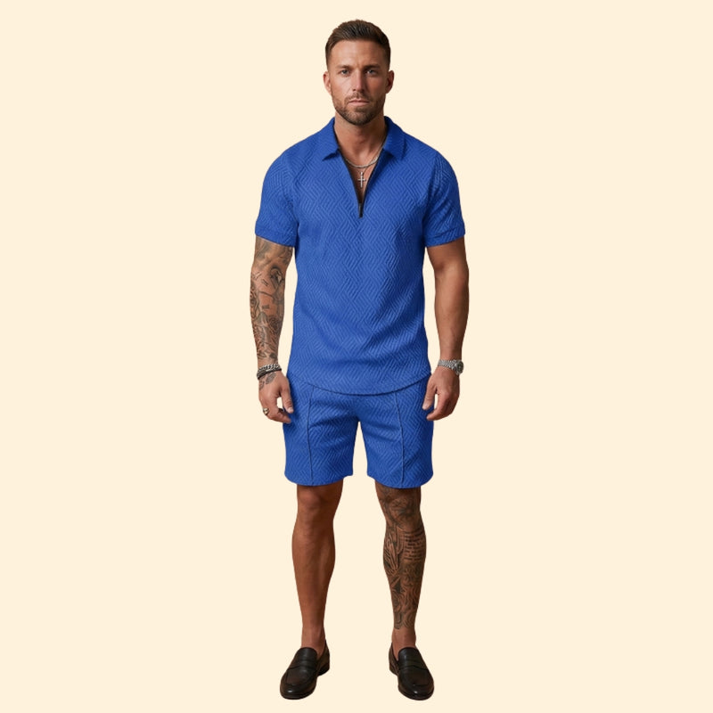 Men’s Polo Shirt and Casual Shorts Set