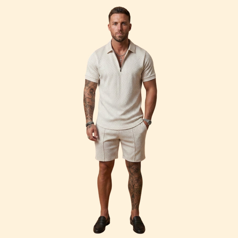 Men’s Polo Shirt and Casual Shorts Set