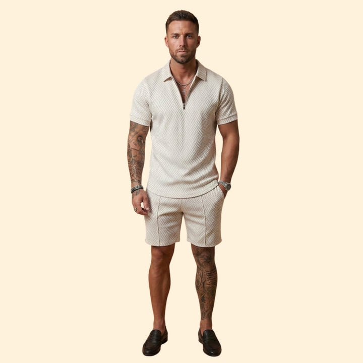 Men’s Polo Shirt and Casual Shorts Set