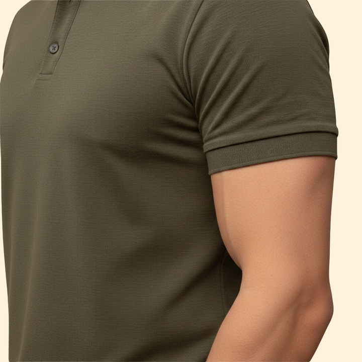 Men’s Polo Shirt with Henley Neck