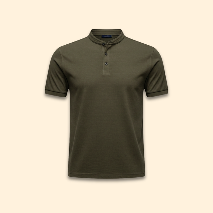 Men’s Polo Shirt with Henley Neck