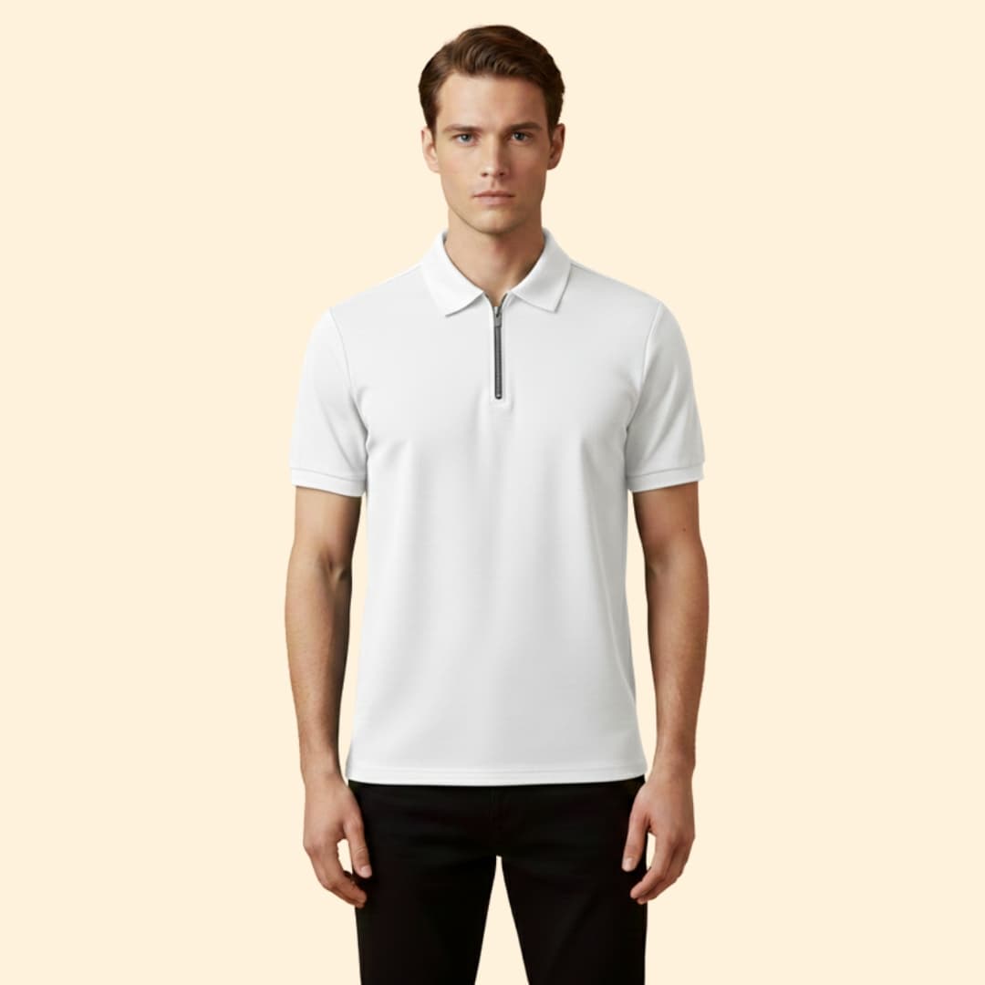Men’s Polo Shirt with Zipper Closure