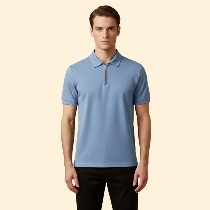 Men’s Polo Shirt with Zipper Closure
