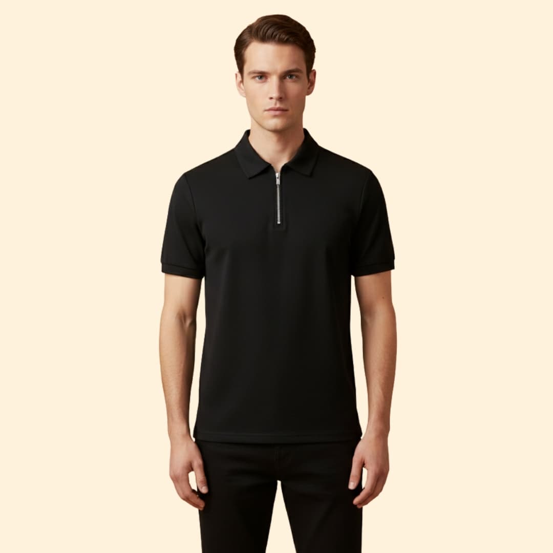 Men’s Polo Shirt with Zipper Closure