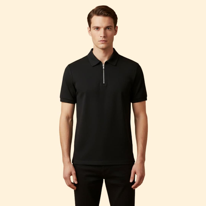 Men’s Polo Shirt with Zipper Closure
