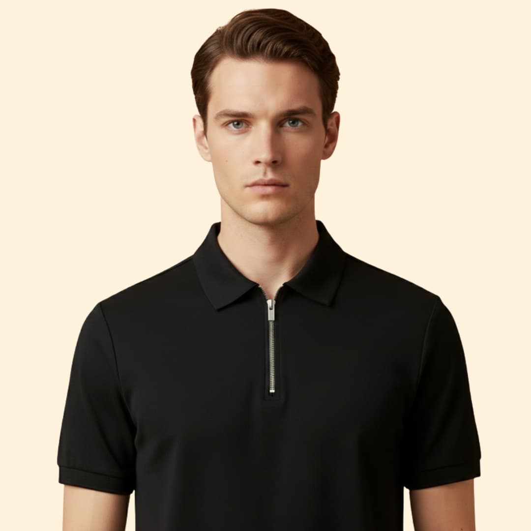 Men’s Polo Shirt with Zipper Closure