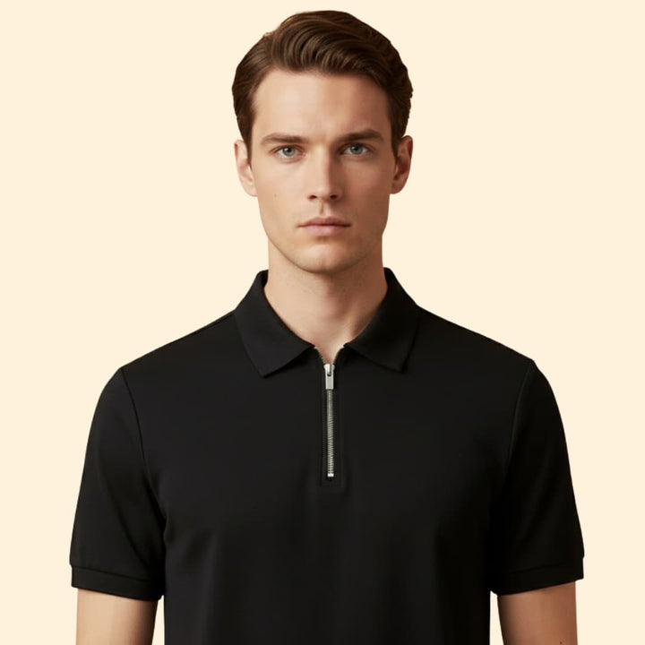 Men’s Polo Shirt with Zipper Closure
