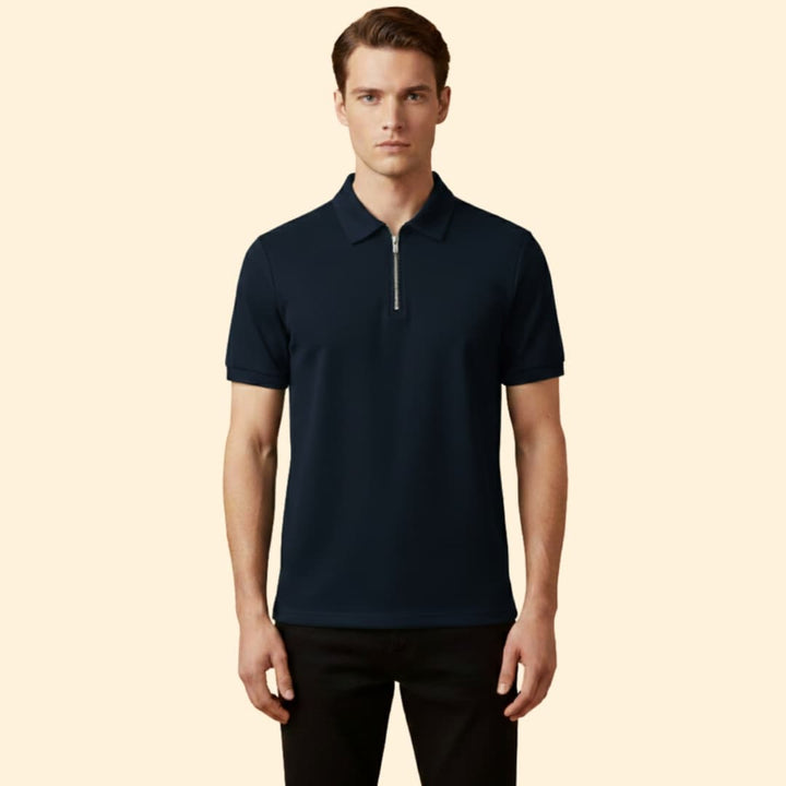 Men’s Polo Shirt with Zipper Closure