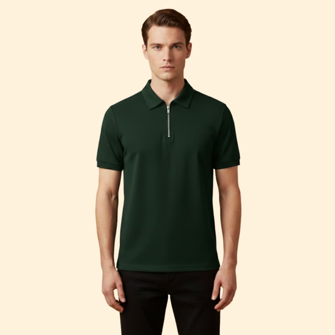 Men’s Polo Shirt with Zipper Closure