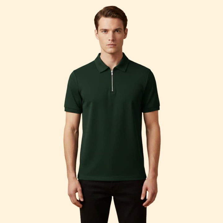Men’s Polo Shirt with Zipper Closure