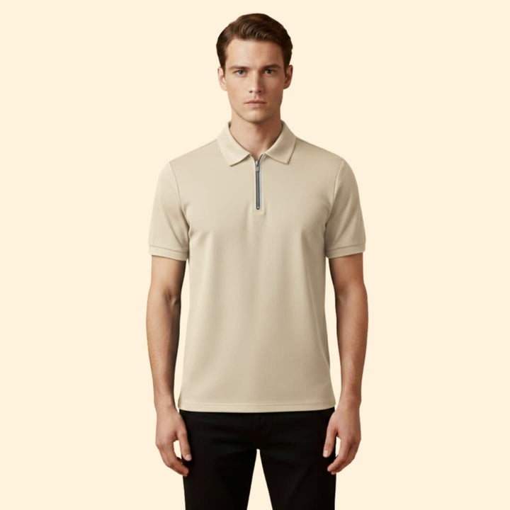 Men’s Polo Shirt with Zipper Closure