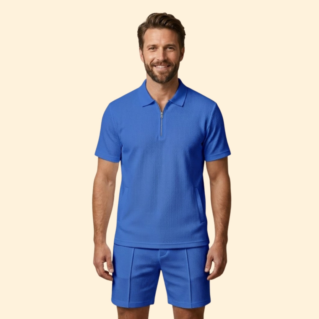Men’s Polo Shirt with Zipper and Side Pockets
