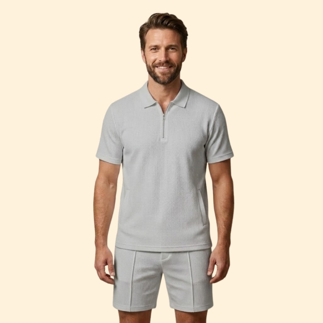 Men’s Polo Shirt with Zipper and Side Pockets