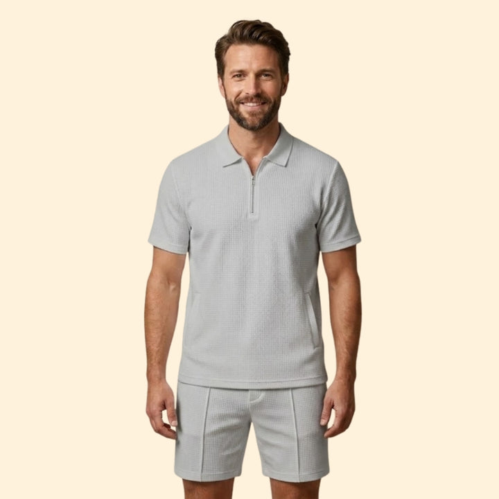 Men’s Polo Shirt with Zipper and Side Pockets