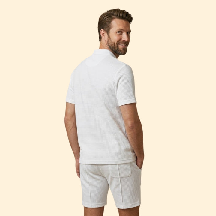 Men’s Polo Shirt with Zipper and Side Pockets
